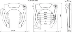 Abus Pro Shield Plus 5950 NR + 6KS + ST5950 Kit Antivol Pour Cadre -Promos Vélo Accessoires Boutique Abus technical drawing Pro Shield Plus 5950 3