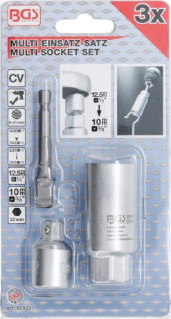 Multi-usages Avec Jeu D'adaptateurs 3 Pièces -Promos Vélo Accessoires Boutique BGS technic 92533 09 Multi Einsatz mit Adapter Satz 3 teilig