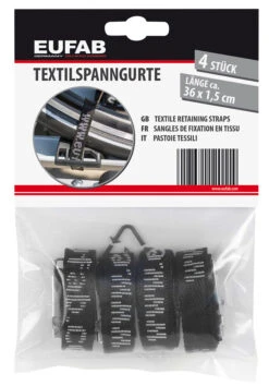 EUFAB Sangle De Serrage En Textile (pack De 4) -Promos Vélo Accessoires Boutique Eufab 12011 Textilspanngurt 4er Pack 3