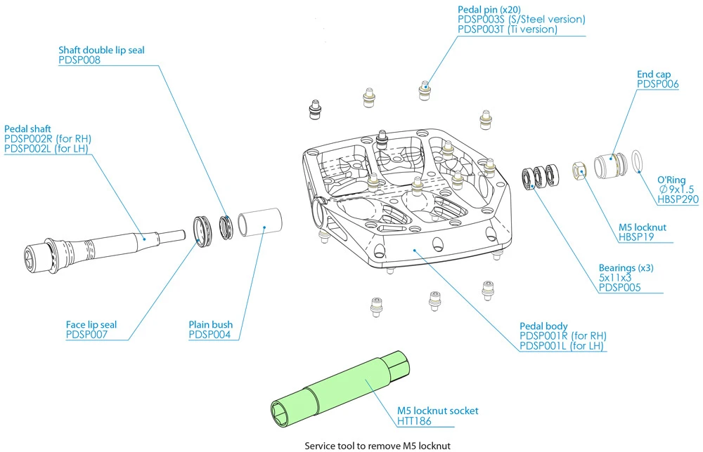 HOPE Douille 8mm Pour Pédales De Plateforme F20 2 HOPE Douille 8mm Pour Pédales De Plateforme F20 – Image 2